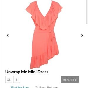 LuliFama Resort Wear Coral Unwrap Me Mini Dress